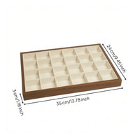Jewelry Tray with Compartments Multi-Compartment Jewelry Tray Wooden Organizer Box Rectangular Slimline for Collectors