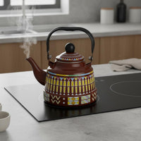 Enamel Kettle Induction Compatible Stovetop Teapot Fast Heating Enamelware Water Boiler