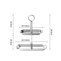 Dessert Display Stand with Circular Grip Handle Tabletop Two-Tier Display Stand Stable Tiered Serving Tray for Weddings