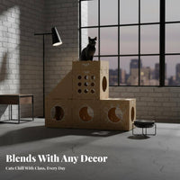 Cardboard Cat House Sturdy Cat Scratcher House Reversible Scratching Surface Pet Supplies for Living Room, Apartment, Playroom