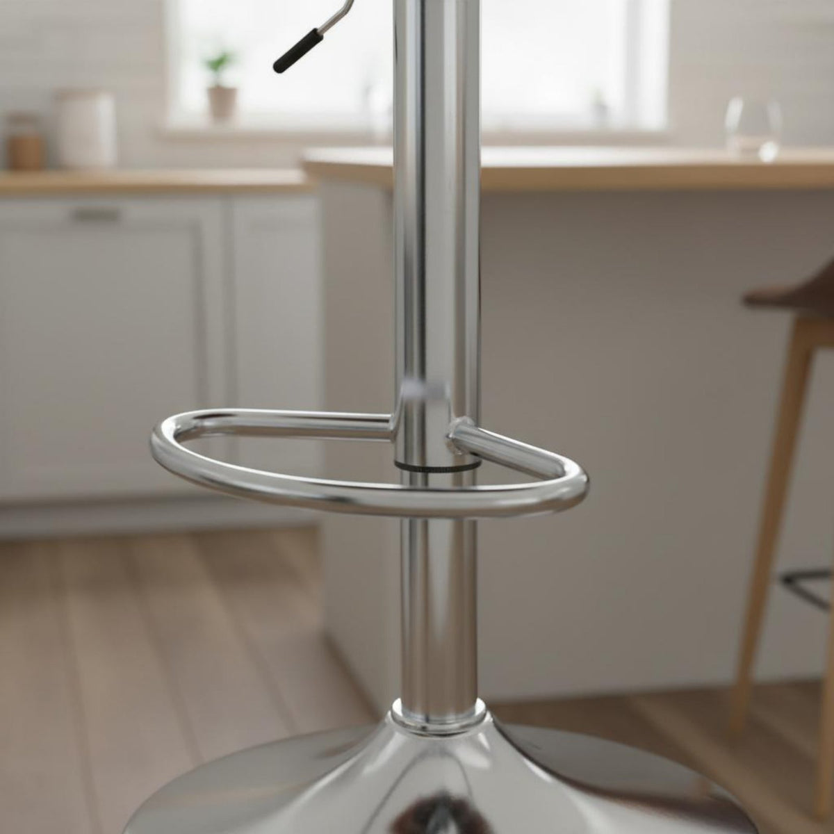 Wear-Resistant Upholstery Adjustable Swivel Bar Stool Built-in Footrest Modern Kitchen Island Chair Easy to Clean Height Adjustable High Stool Anti-Slip Base for Cafe, Reception Desk