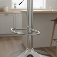Wear-Resistant Upholstery Adjustable Swivel Bar Stool Built-in Footrest Modern Kitchen Island Chair Easy to Clean Height Adjustable High Stool Anti-Slip Base for Cafe, Reception Desk