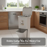 Wet Dry Separation Garbage Cart Large Capacity Multi-Tier Kitchen Trash Can Kitchen Separation Trash Can With Wheels
