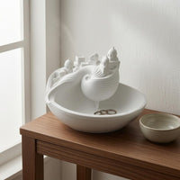 Santorini Style Decorative Organizer Tray Greek Island Key Tray Spiral Divider Entryway Key Bowl Miniature Scene