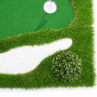 Putting Mat, 1.5m x 3.5m Artificial Grass Putting Green with Slope, Indoor Outdoor Practice for Golfers