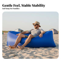 No Pump Needed Wind-Filled Couch Lightweight Wind-Filled Lounger Quick Setup Air Sofa Includes Carry Bag for Beachattendeesers, Festival-Attendeesers, Camping, Beach, Music Festivals, Picnics