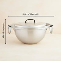 Large Soup Pot Round Bottom Aluminum Pot Easy to Heat Aluminum Wok for Chefs