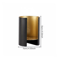 Light Luxury Design Black and Gold Candle Stand Decorative Accent Modern Metal Candle Holder for Study Room, Showroom, Dining Table