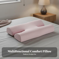 Pressure Relief Design Beauty Sleep Pillow Ergonomic Shape Side Sleeper Face Pillow Breathable for Adults, Back Sleepers, Bedroom, Home