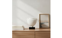 Double Eared Vase with Marble Base Modern Resin Vase Elegant Urn for Living Room, Display Shelf