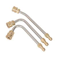 3 Pieces 1/4 Quick-Connect Pressure Washer Extension Rod Kit Cylindrical Body Curved Spray Wand for Appliance Washing