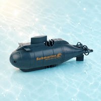 Plastic Mini RC Submarine Dark Blue Wirelessly Operated-Controlled Submarine Toy Battery Powered Diving
