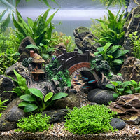 Realistic Aquarium Cave, Asian Themed Aquarium Caves and Hides, Resin Arch Bridge for Freshwater Aquatic Tank, Sturdy Stone Look Hiding Shelter