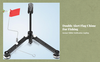 Ice Fishing Rod Holder Foldable Tripod Adjustable Alarm Flag