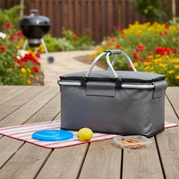 Large Capacity Insulated Picnic Basket Portable Foldable Picnic Basket Stable Structure Outdoor Storage for Camping, Travel