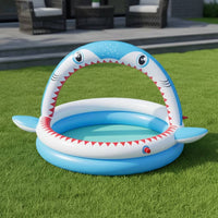 Shark Sprinkler Pool Overhead Inflatable Pool with Sprinkler Built-in Water Toy for Kids, Young Children, Backyard, Patio, Lawn