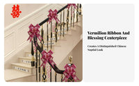 10 Pieces Double Happiness Character Chinese Wedding ribbon decoration Festive Red Color Ribbon Decoration Easy to Assemble Pull ribbon decoration Quick Assembly for DIY Crafters, Family Members, Gift Givers, Weddings, Staircase, Living Room, Doorw