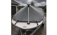 Telescopic Marine Support Pole Wide Flat Base Boat Tarp Support Pole Silver Shaft