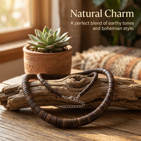 Beaded Necklace for Men Women, Handmade Wood Pendant Clavicle Chain, Individual Trend, Party Outfit Accessory, Everyday Wear Fashion Necklace