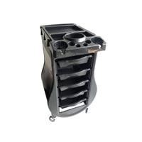 Salon Trolley Cart Molded Compartments Hair Styling Cart Caster Wheels Mobile Storage Cabinet