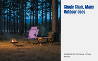 Outdoor Folding Moon Chair, Portable Recliner, Adjustable Backrest, Camping, Outdoor Dining, Fishing