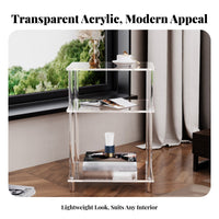 Space-Saving Clear C-Shaped Table Minimalist Design Transparent C-Table multipurpose Use Indoor Furnishing Modern Look for Apartment Dwellers, Minimalists, Living Room, Small Spaces, Bedroom, Home Office