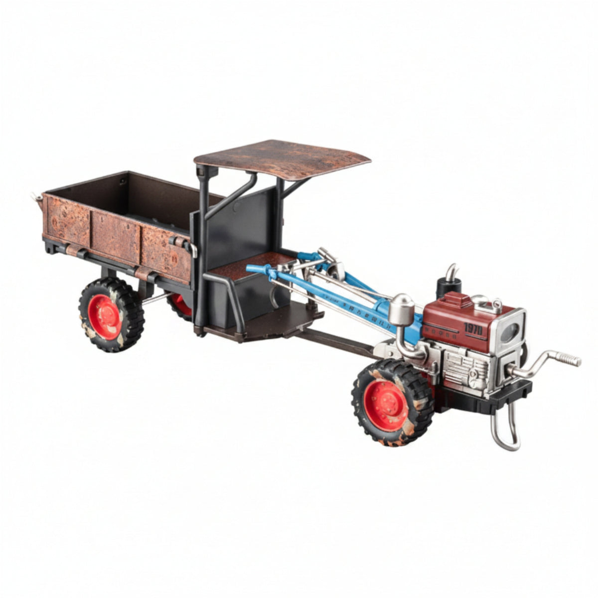 Alloy Hand Vehicle Model Simulation Ornament Toy Weathered Vehicle with Trailer Interactive for Collectors, Farmhouse Decor