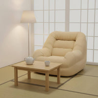 Removable and Washable Cover Tatami Floor Sofa High-Density Particle Filling Corduroy Floor Chair 110° Recline Angle Modern Nest Chair Ergonomic Back Support for Small Apartment, Living Room, Bedroom, Balcony