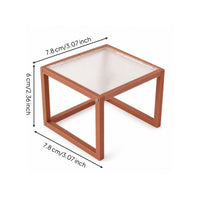 Miniature Coffee Table Ribbed Dollhouse Coffee Table Minimalist Furniture for Hobbyists, Collectors