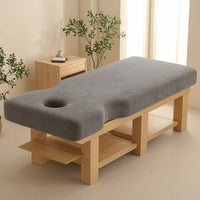 Massage Table with Storage Shelf Professional Spa Bed with Shelves Comfortable Stationary Massage Table for Masseuses, Estheticians, Salon