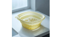 Flexible Collapsible Ice Facial Basin Hexagonal Grid Portable Cold Treatment Basin Loop Handle Foldable Silicone Face Bowl Space-Saving