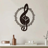 Treble Clef Wall Clock Artistic Music Wall Clock Metal for Musicians