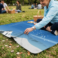 Picnic Blanket and Play Mat for Kids, Waterproof Mat and Camping Blanket with Plaid Pattern, Roll Foldable Garden Mat with Flap
