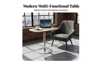 Multi-Functional Adjustable C-Table Space-Saving Household Furniture Waterproof Surface Vintage Inspired for Apartment Dwellers, Telecommuting Workers, Sofa Side, Living Room, Small Areas, Home Office