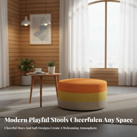 Round Upholstered Pouf Colorful Choices Ottoman Soft Padded Seat Footstool for Customers, Homeowners, Kindergarten, Playroom, Waiting Room