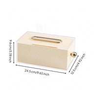 Rectangular Tissue Box Holder Stainless Steel Knob Acrylic Tissue Box Transparent Long-Lasting for Bathroom, Living Room