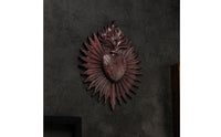 Sacred Heart-Shaped Wall Plaque Gothic Ex Devotional Heart Resin materialVoto Plaque for Goths, Art Collectors, Living Room, Bedroom, Entryway