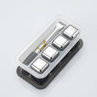 Gift for Men Stainless Steel Whisky Stones for Home Bar, Chilling Steel Ice with Ice Tongs and Bar Accessories, Food Grade Party Supplies, Set