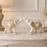 Resin Carved Lucky Elephant Figurine for Housewarming and Business Gifts