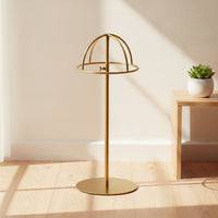 Stainless Steel Hat Display Stand Freestanding Hat Display with Round Base Brushed Metal Rust-Resistant for Retailers