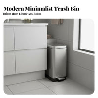 Slim Step Trash Can Hands-Effortless Function Slim Stainless Steel Trash Can Narrow Pedal Bin Large Capacity Foot Pedal Garbage