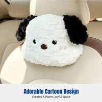 Plush Car Neck Pillow, Cartoon Support, Cute Headrest Pillow, Soft PP Universal Car Decor