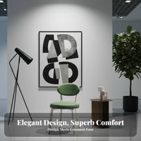 Light Luxury Design Upholstered Oval-Back Stool Soft Padded Backrest Dining Chair Modern Minimalist Design Home Seating Designer Inspired for Homeowners, Interior Designers, Restaurant Owners, Kitchen, Living Room, Bedroom, Reading Nook