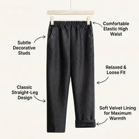 Ladies Joggers with Fleece Lined Warmth for Cold Weather, Straight Leg Sweat Pants for Women with Loose Comfortable Fit