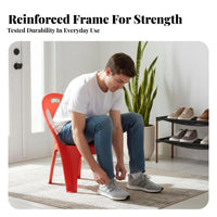 Long-Lasting Stackable Plastic Seat with Backrest Easy to Clean Low Stool Polished Edges Small Chair Strong Load-Bearing for Children, Families, Living Room, Entryway, Kitchen, Bedroom