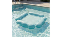 Dotted Pattern Mesh Seat Lounger Square Shape Floating Lounger Light Blue Recreation Gear Portable