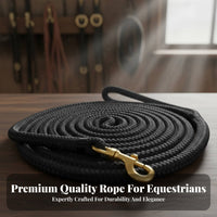 Sturdy Duty Horse Lunge Rope Gentle on Hands Nylon Training Rope with Snap Sturdy Duty Training Lead Comfortable Grip