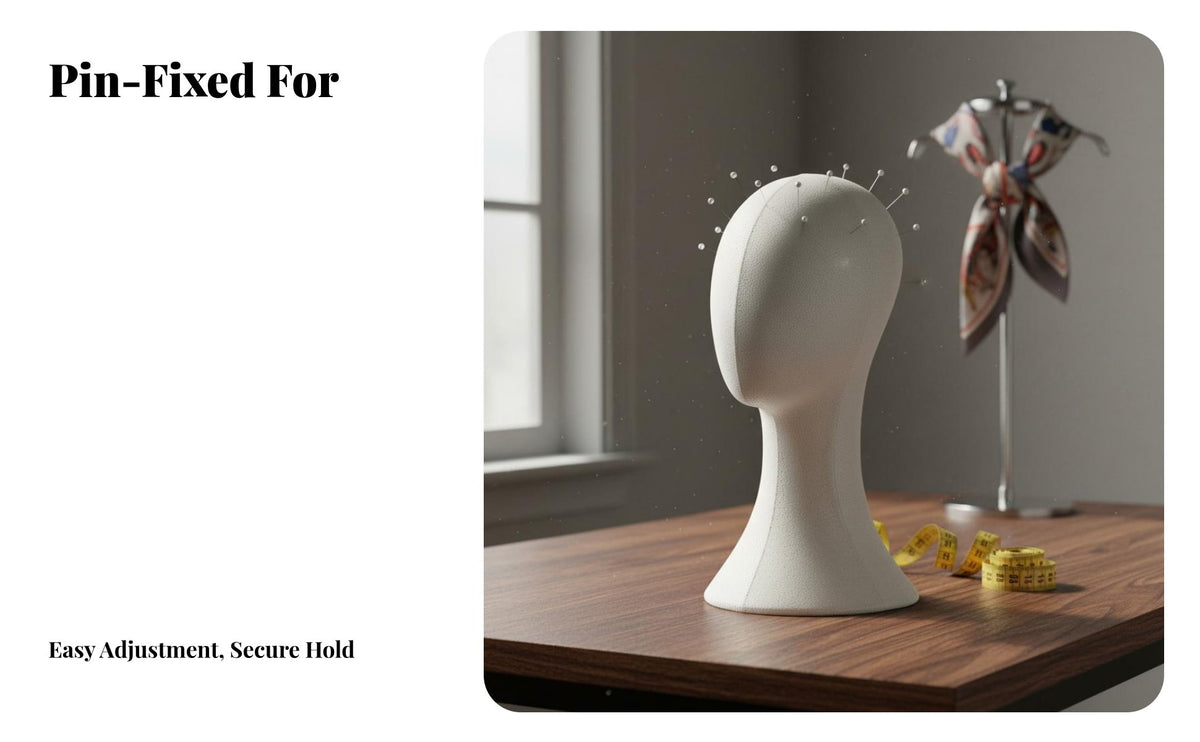 Pin-Accepting Mannequin Head Shoulder Design Hat Display Stand Stable Base Female Head Model for Cosplayers, Retailers, Retail Store, Boutique