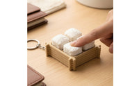 Tofu Keychain Decorative Miniature Crate Keychain Ornament Lightweight Pocket-Friendly for Fidgeters, Everyday Carry