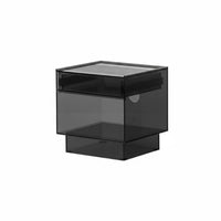 Wabi-Sabi Aesthetic Clear Side Cabinet Light Luxury Bedside Table Transparent Design Nightstand Minimalist design for Homeowners, Interior Designers, Adults, Bedroom, Guest Room, Small Spaces, Office
